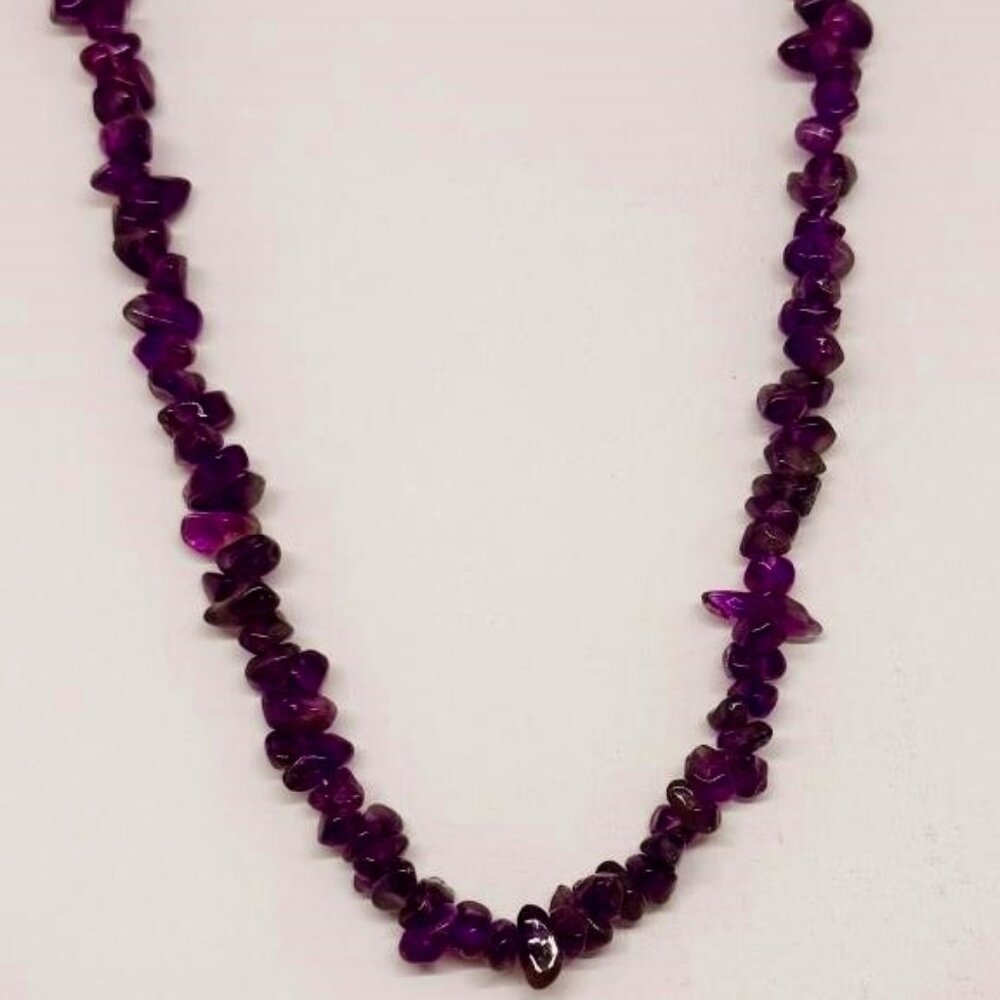 Raw Amethyst Necklace 18"